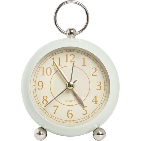 Reloj despertador pequeño vintage，verde silencioso，reloj decorativo para mesita de noche，verde (1/5)
