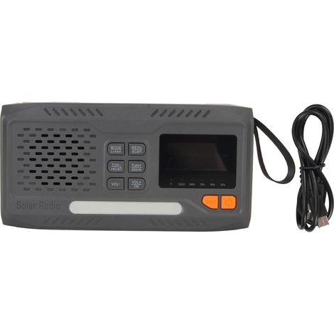 Radio de survie à manivelle avec charge solaire, lampe torche 3W et SOS pour extérieur et maison (1/5)