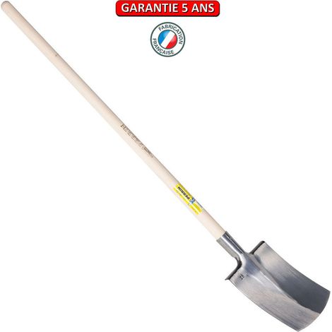 OUTILS PERRIN Bêche Bretagne polie 28 tranchant bombé manche pomme (1/2)
