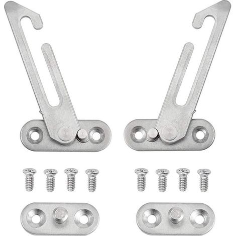 Lot de 2 entrebâilleurs de fenêtre en UPVC, en acier inoxydable 304, verrous de sécurité pour enfants avec vis pour fenêtre gauche et droite (1/4)