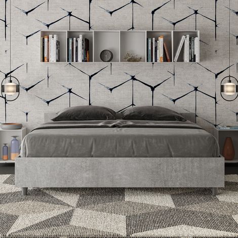 Letto matrimoniale senza rete 160x190 cemento Nuamo (1/4)