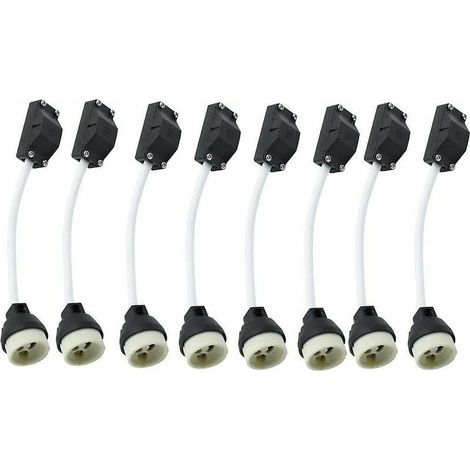 8 pièces douilles en céramique Gu10 avec connecteur de câble 2a 250v support de lampe Gu10 adaptateur de Base de douille avec câble isolé (1/5)
