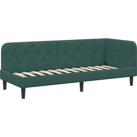 Maison Exclusive - Cornice del letto ad angolo Verde Scuro 80 x 200 cm Velluto