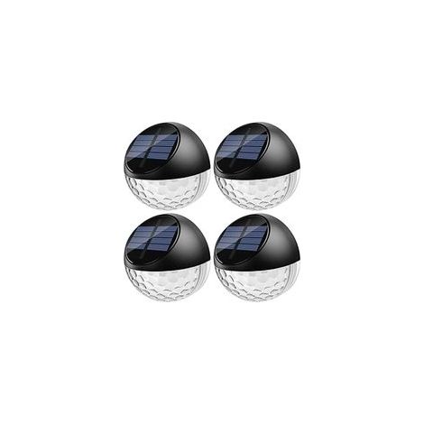 Lot de 4 lampes solaires appliques murales extérieures étanches IP44, blanc chaud pour jardin, terrasse et allée
