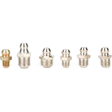 130 pièces graisseurs et raccords zerk hydrauliques types 45° et droit pour tuyaux et tubes (1/5)