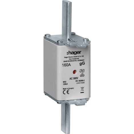 hager NH-Sicherungseinsatz NH2C gG AC500V 160A Kombi-Melder mit Metall-Grifflasche