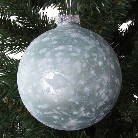 Glas-Weihnachtsbaumkugeln 2 Stück 9cm Christbaumkugel Adventsdeko Baumschmuck  - blau (1/2)