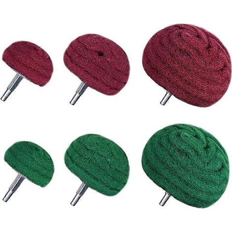 Lot de 6 pièces Dome Type Sanding serpillière tampon de polissage, Nylon Fiber polissage Wheel (1/5)