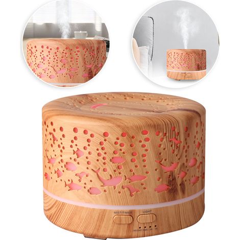 Ultraschall-Aromatherapie-Diffusor mit Luftbefeuchterfunktion, 500 ml für ätherische Öle, EU-Stecker 110–240 V (1/5)