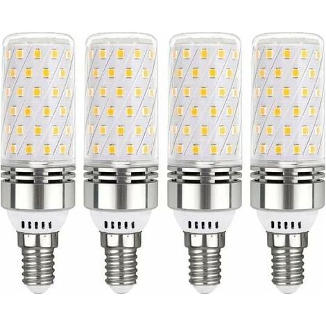 Bombilla LED E14, blanco frío, 12 W equivalente a una lámpara incandescente de 100 W, bombillas LED de 6000 K, casquillo Edison E14, ángulo de haz de 360°, no regulable, paquete de 4 - RAPANDA
