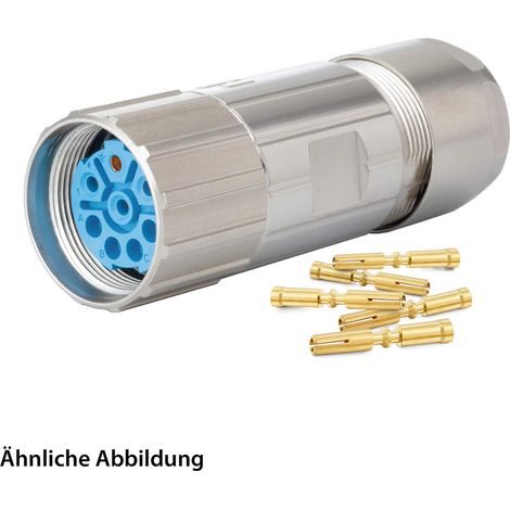 HUMMEL SET inkl. Kontakte M23 Leistung Kabelsteckverbinder, Crimpeinsatz gerade Polzahl 5+PE, Buchse Klemmbereich 7,0mm - 12,0mm - 1 Stück