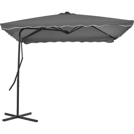 Ombrellone Parasole da Esterni con Palo in Acciaio 250x250cm Antracite (1/5)