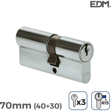 Nickelzylinder 70 mm (40 + 30 mm) langer Nocken R15 mit 3 Serret-Schlüsseln inklusive EDM