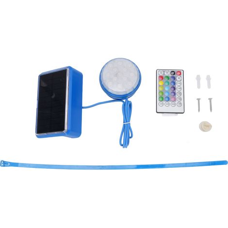 Ortviai Projecteur LED pour piscine solaire, étanche IP68, 16 couleurs RGB avec télécommande, pour piscine enterrée