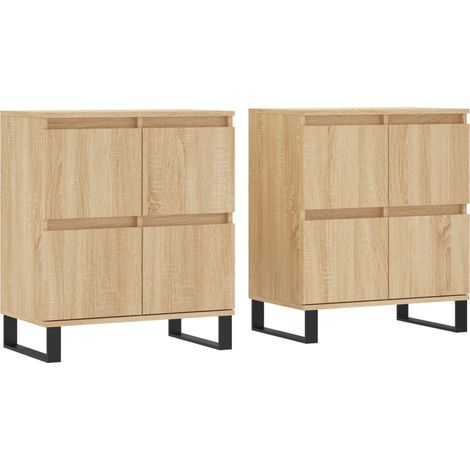 Credenza a buffet cassettiera mobiletto portaoggetti cucina soggiorno salotti set di 2 legno ingegnerizzato Sonoma marrone 020036834