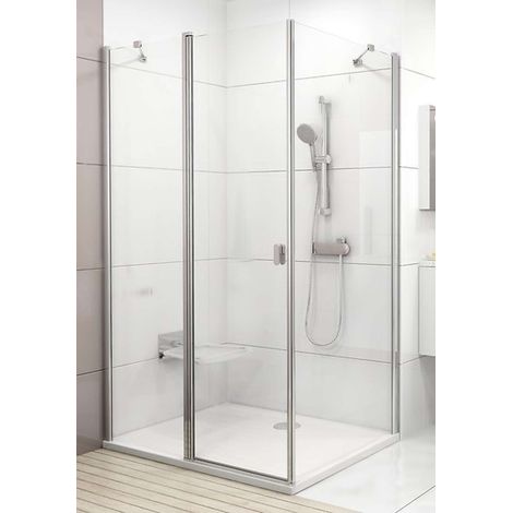 Ravak Chrome - Feste Seitenwand CPS-100, 98-100 cm, Satin/Klarglas 9QVA0U00Z1