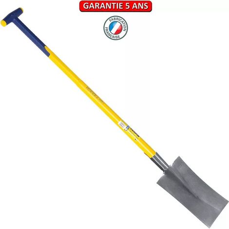 Polierte Nord Spade 28 Krücke mit Verbundgriff OUTILS PERRIN