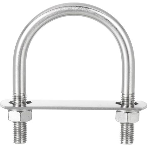 Attaches en U Rondes, 4 Ensembles de 60mm (2,36") de Largeur Intérieure et 94mm de Longueur en Acier Inoxydable 304 avec Boulon en U M10, Écrous et Plaques, pour Remorque de Bateau (1/5)