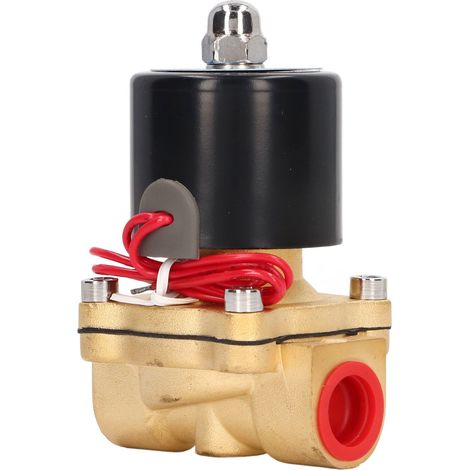 Électrovanne en laiton, 2 voies, 1/2 pouce, normalement fermée, pour eau, air, gaz, fioul, 220 V CA (1/5)