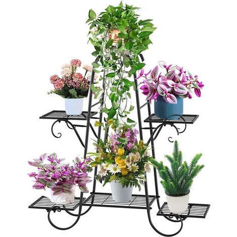 Support De Pot De Fleurs À 6 Étages Pour Intérieur Et Extérieur,Étagère Pour Plantes Multiples,Support De Plantes En Métal N[CA80] (1/5)