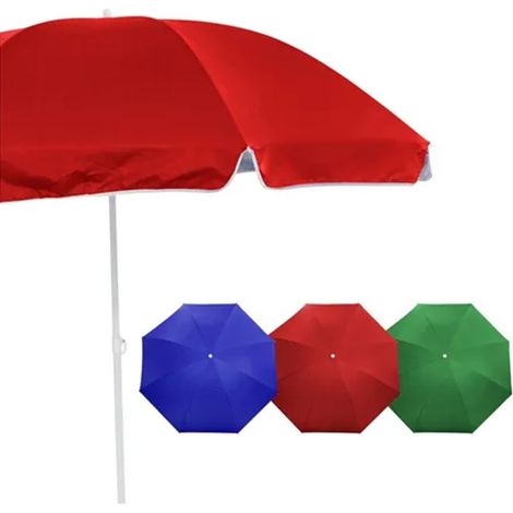 TRADE SHOP - Ombrellone Spiaggia Mare Da 180 Cm Tinta Unita Regolabile Con Sacca Trasporto 618405 - (1/4)