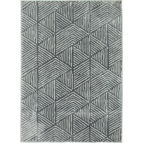 Tappeto da soggiorno moderno lavabile 170 x 120 cm grigio scuro (1/5)