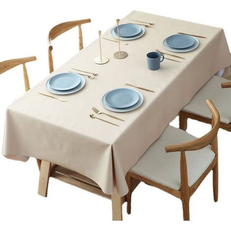 Nappe rectangulaire en PVC imperméable et lavable - Résistante à l'huile - Anti-éclaboussures et infroissable - Idéale pour la maison et la cuisine (1/5)