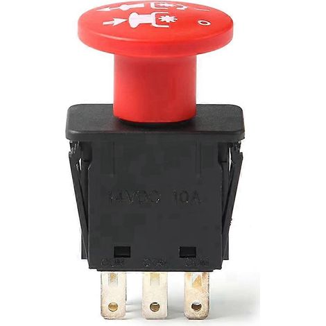 Interrupteur de prise de force compatible avec les tondeuses à gazon à sélecteur et à chenilles, interrupteur à bouton-poussoir pour tondeuse à gazon industrielle (1/5)