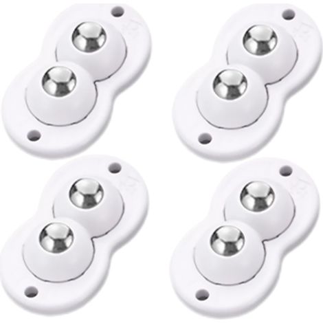4 Pièces Poulie à billes roulettes à poulie inférieure roulettes en métal bacs de rangement pour jouets pivotantes mini collant sur Balle (1/5)