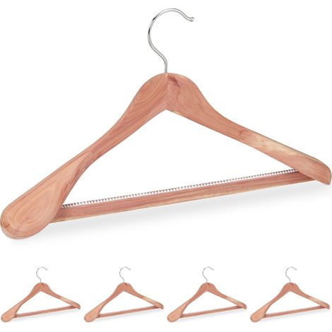 Perchas de ropa en madera de cedro juego de 5