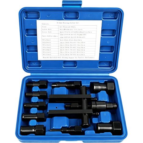 Kit d'extracteur de roulement de roue - Extracteur de roulement intérieur 8-25 mm - Pour moto, vélo et voiture - Extracteur de roulement à billes en acier allié - 10 pièces avec mallette (1/5)