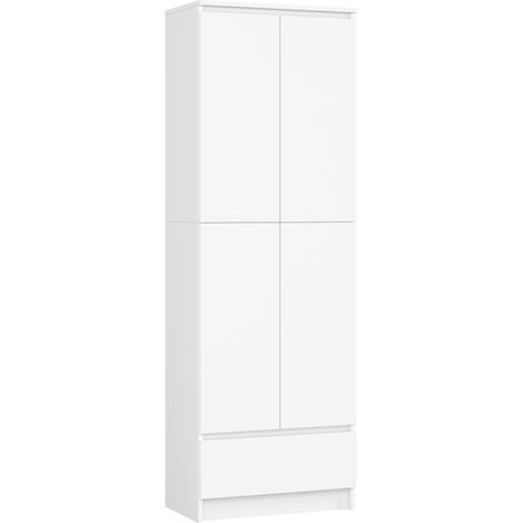 Büroregal AKORD R60 Büroschrank Aktenschrank Weiß 60 cm 4 Türen Schublade 4 Ebenen B60 x H180 x T35 cm (1/5)