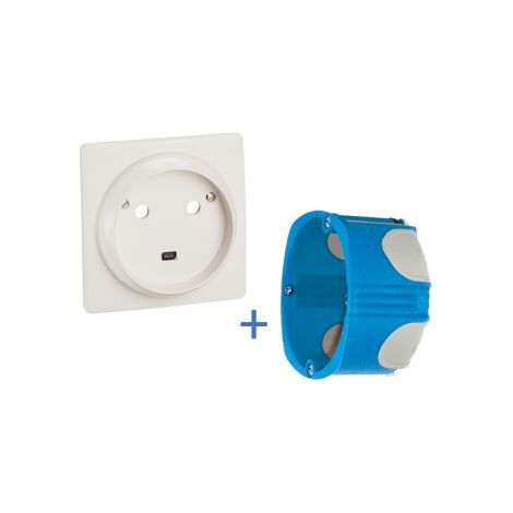 Legrand - Socle 32A - Plast - 2P+T - u00e0 VIS - u00e9clips + bou00eete SIB BBC - 055812 + P38640 (1/2)