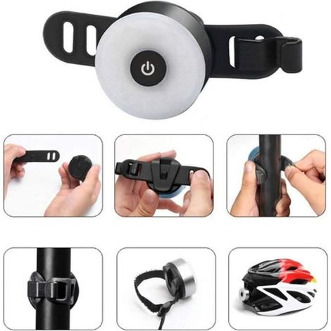 Lampe Vélo LED Puissante Rechargeable Rouge Clignotante USB pour arrière LEC500 – Pour VTT Trottinette Electrique Sacs (noir) (1/4)
