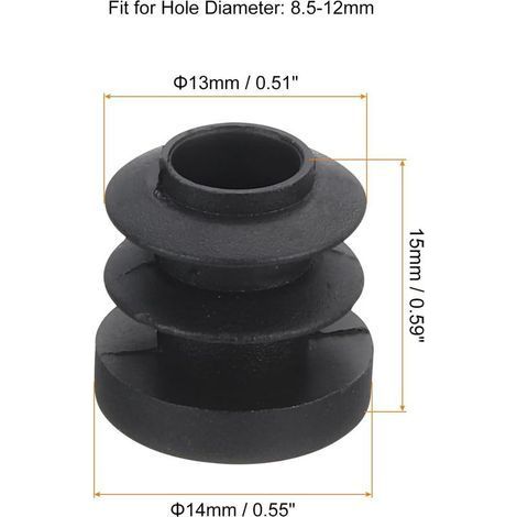 36 Pcs Bouchon en Plastique Rond, Bouchons d'Extrémité de Tube Noirs, 14mm(0.55 Pouce) pour Pieds de Meubles, Protection de Glissement pour Chaise, Canapé, Table, Étagère (1/4)