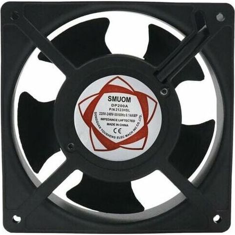 Ventilateur axial pour cassette de cheminée, insérable, haute température, de pales métalliques, silencieux et universel. 120 x 120 x 38 mm. - (1/5)