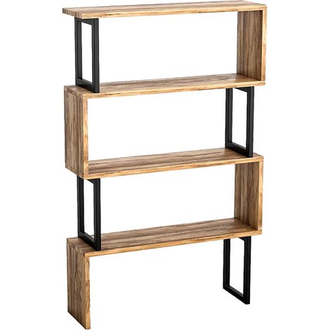 Libreria con 3 scaffali in Metallo Naturale chiaro e Nero - ROVENI