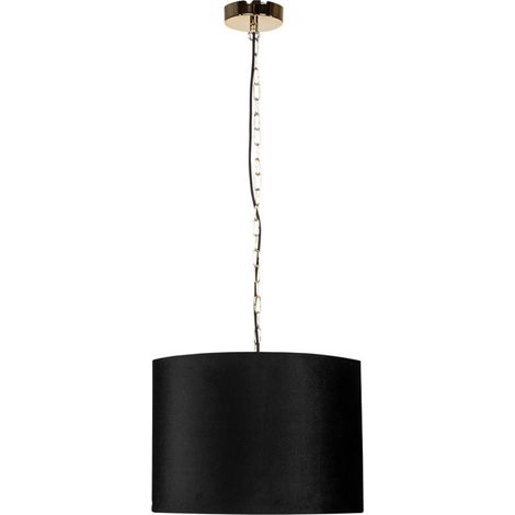 Zumaline INGA Plafonnier Suspension Cylindrique, Noir, 1x E27