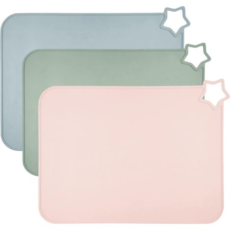 Manteles individuales de silicona para niños, antideslizantes y reutilizables, portátiles y resistentes al calor, manteles individuales para bebés, manteles individuales de silicona resistentes a las (1/5)