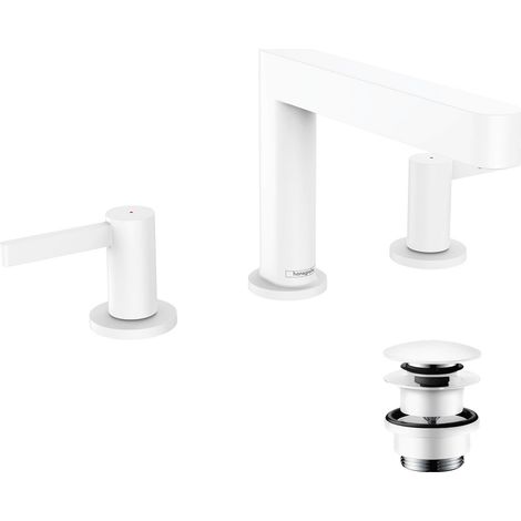hansgrohe Finoris Grifería de lavabo de 3 agujeros 110 con juego (1/5)
