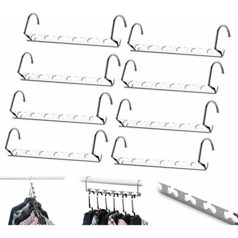 Lot de 8 Cintre Gain de Place, Cintre Magique Organisateur de Cintre Rangement et Organisation pour Vêtements Gain de Place dans les Placards (1/5)