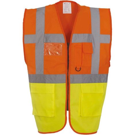 Gilet multifonction haute visibilité Yoko Jaune / Orange 3XL