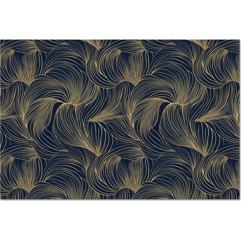 SALPICADERO DE COCINA Abstracto - Líneas - Azul - Oro 60x40 cm (1/5)