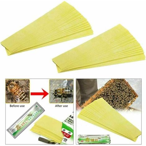 Lot de 60 bandes acaricides fluvalinate pour abeilles – Éradication des acariens varroa – Action rapide – Protection environnementale (1/4)