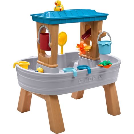 Table d'eau enfant Rain Showers Splash Tub 91,4 x 61 x 76,2 cm – 10 accessoires inclus – Effet pluie réaliste – Pour jeux aquatiques – Step 2 - Step2