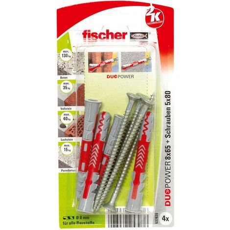 Fischer 4x  DUOPOWER 8x65  S con  tornillo - 537620 (1/4)
