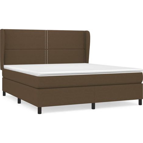 Maison Exclusive - Giroletto a Molle con Materasso Marrone Scuro 180x200cm Tessuto (1/5)