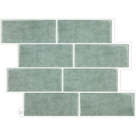 10-piece set of tile stickers in stone look, self-adhesive, for living room, laundry room, around fireplace, in RVs, 29.3 × 21.3 cm, 3D wall panel