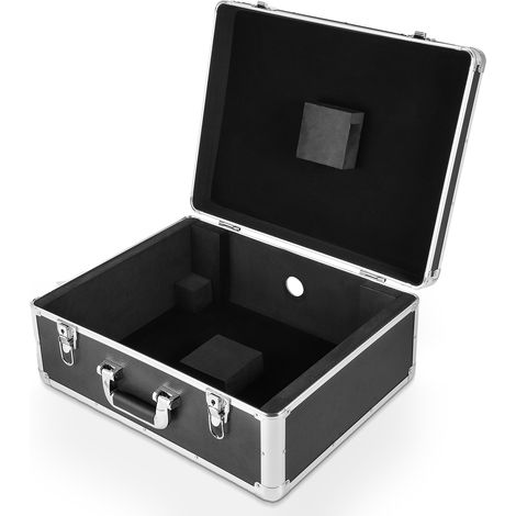 Youyijia Black Lockable Flight Case L520xW420xH225mm Turntable Flight Case, DJ Universal Turntable Record Player Deck Protective Carrying Case with Turntable Foot Foam Block and Key (1/5)