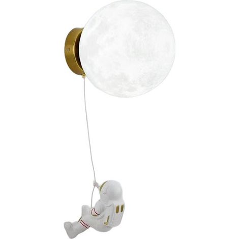 Applique Murale - LED 15 cm - Design Lune et Astronaute - Pour Intérieur - 1 Pièce (1/5)